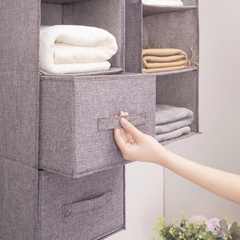 3/4/5 Layer Hanging Closet Organizer – Portable Wardrobe Storage Bag with Interlayer Drawers