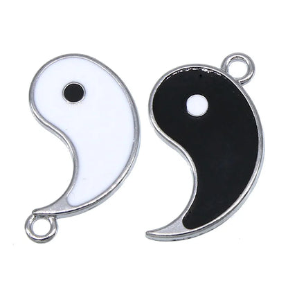 6-Piece Couple Jewelry Set - Yin and Yang Broken Necklace Pendants for Best Friends, Handmade Friendship Gift