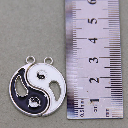 6-Piece Couple Jewelry Set - Yin and Yang Broken Necklace Pendants for Best Friends, Handmade Friendship Gift