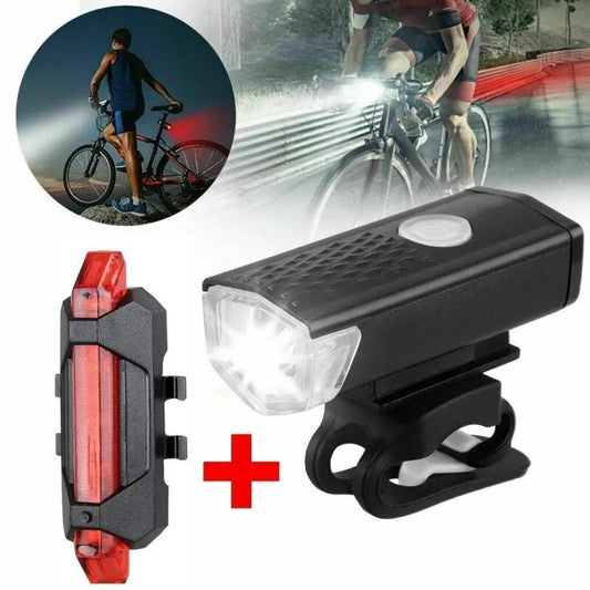 USB Rechargeable Bike Light Set – Front Light & Taillight with Easy Installation
