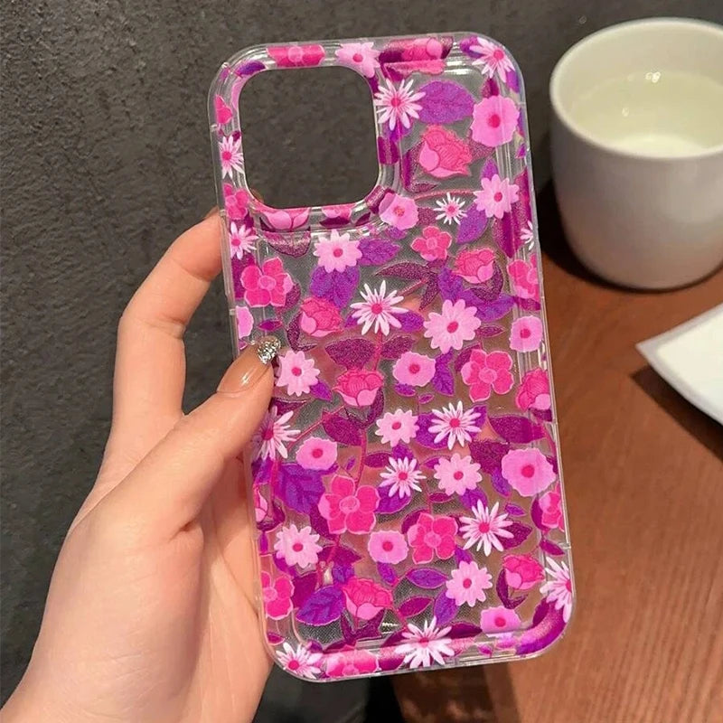 Colorful Flower Clear Phone Case for Samsung