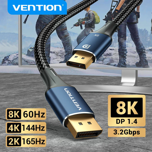 Vention DisplayPort 1.4 Cable – 8K 60Hz, 4K HDR, 165Hz Audio & Video Cable