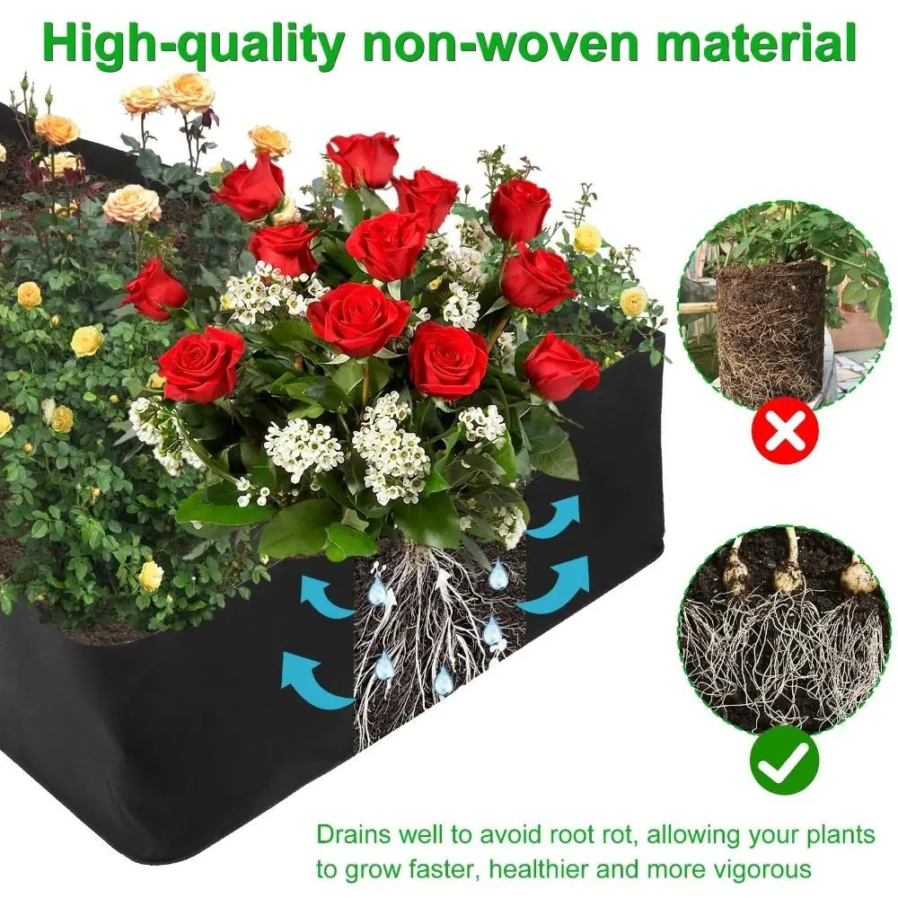 Rectangular Garden Planting Bag – Multi-Grid Felt Grow Bag for Vegetables, Flowers, and Herbs