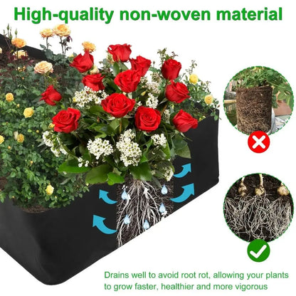 Rectangular Garden Planting Bag – Multi-Grid Felt Grow Bag for Vegetables, Flowers, and Herbs