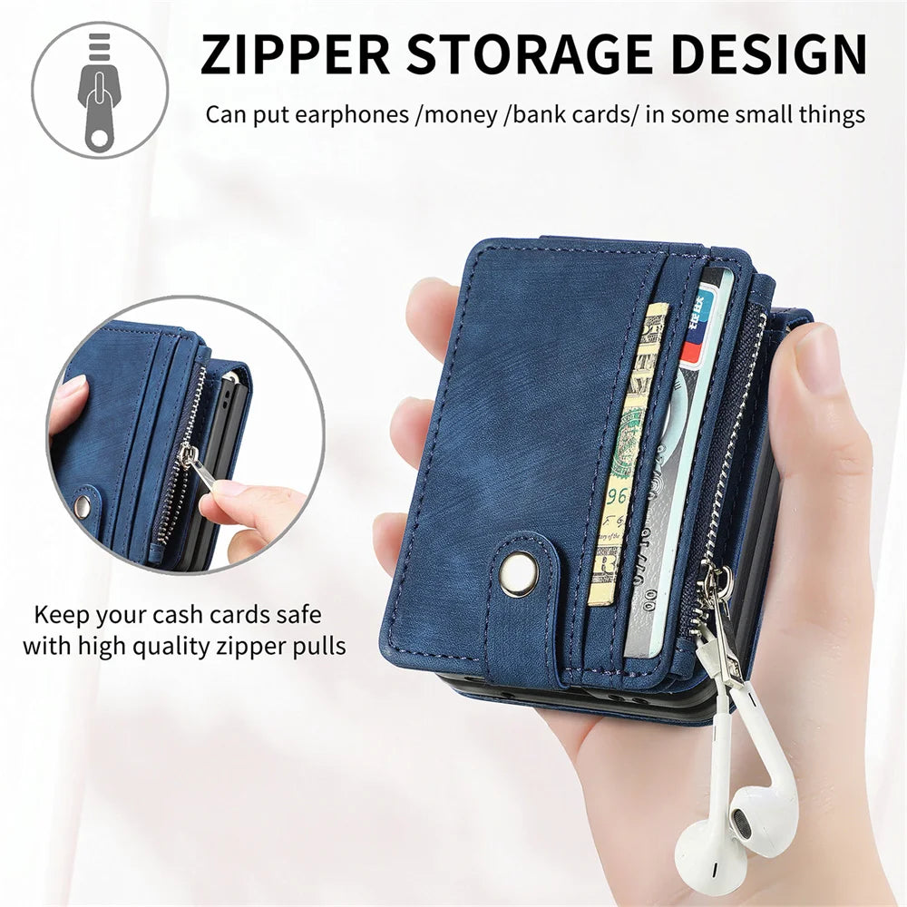 Galaxy Z Flip 4/5 Leather Wallet Case