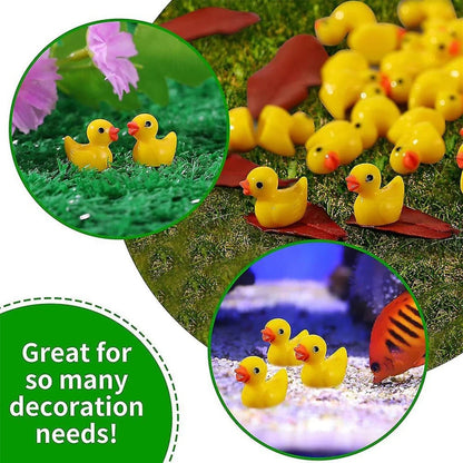 50 Mini Cute Resin Ducks – Small Black-Eyed Duck Figurines for Crafts, Garden & Decor