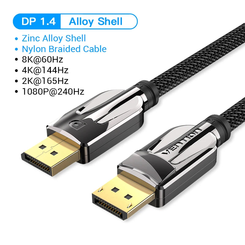 Vention DisplayPort 1.4 Cable – 8K 60Hz, 4K HDR, 165Hz Audio & Video Cable