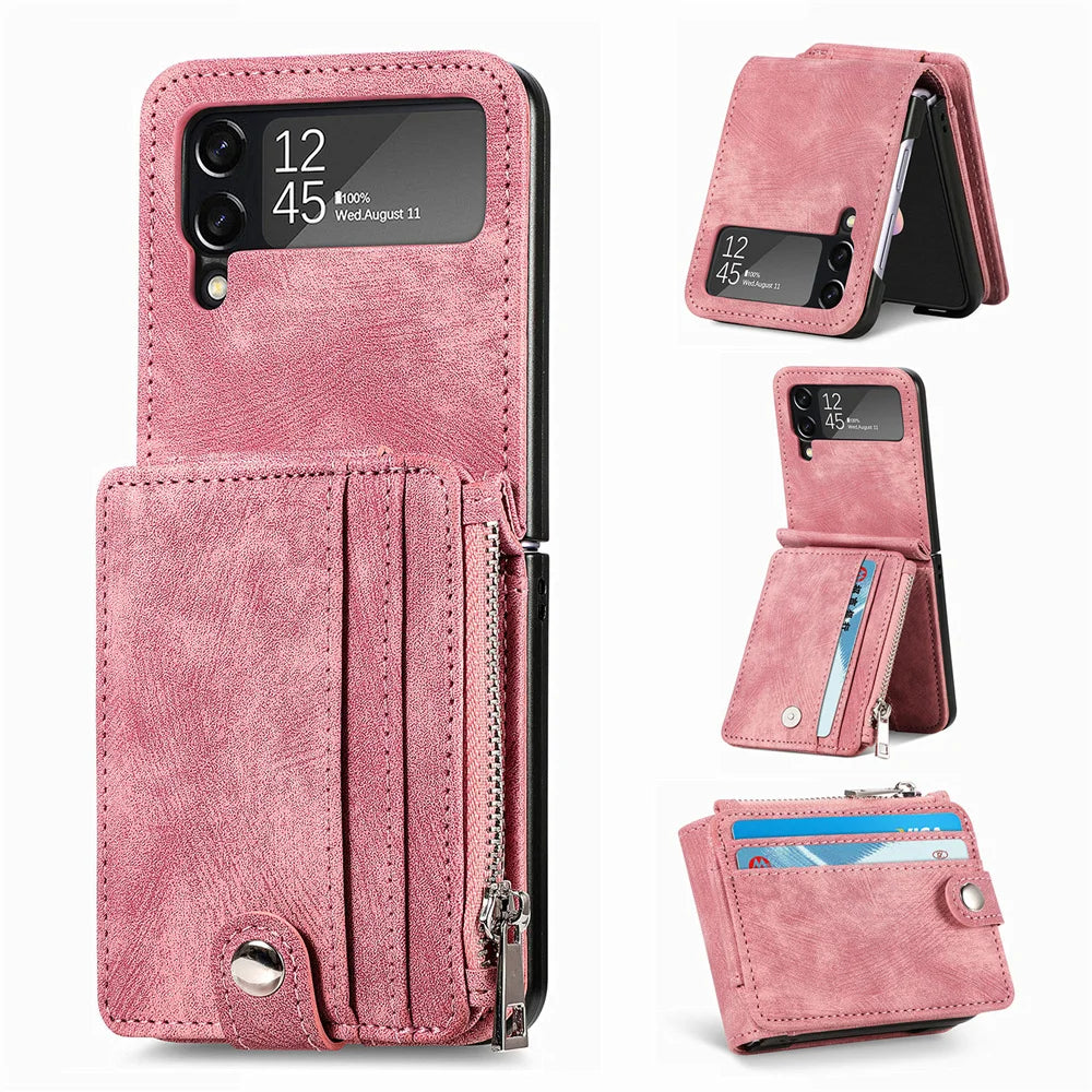 Galaxy Z Flip 4/5 Leather Wallet Case