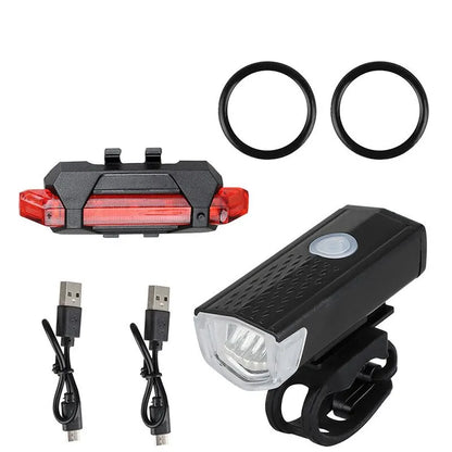 USB Rechargeable Bike Light Set – Front Light & Taillight with Easy Installation