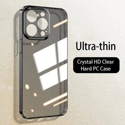 Crystal Clear Slim Hard Case for iPhone - Shockproof and Ultra Thin