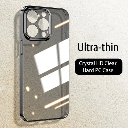 Crystal Clear Slim Hard Case for iPhone - Shockproof and Ultra Thin