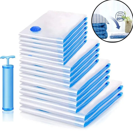Vacuum Storage Bags with Wireless Electric Pump – Clothes & Bedding Compression Organizer