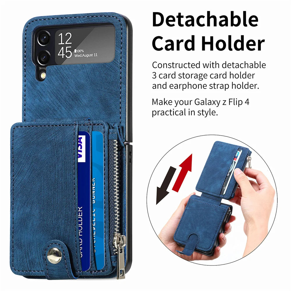 Galaxy Z Flip 4/5 Leather Wallet Case