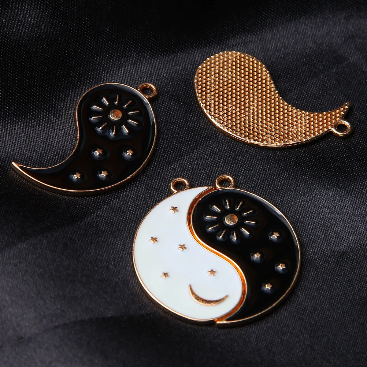 6-Piece Couple Jewelry Set - Yin and Yang Broken Necklace Pendants for Best Friends, Handmade Friendship Gift