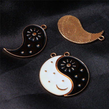 6-Piece Couple Jewelry Set - Yin and Yang Broken Necklace Pendants for Best Friends, Handmade Friendship Gift