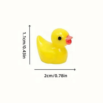 50 Mini Cute Resin Ducks – Small Black-Eyed Duck Figurines for Crafts, Garden & Decor