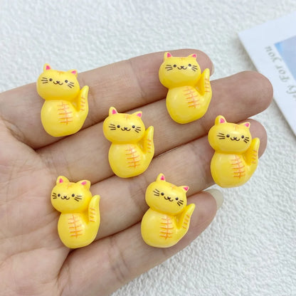 20Pcs Cute Resin Cartoon Halloween Cat Embellishments | Flat Back Accessories for Hair Bows & Crafts