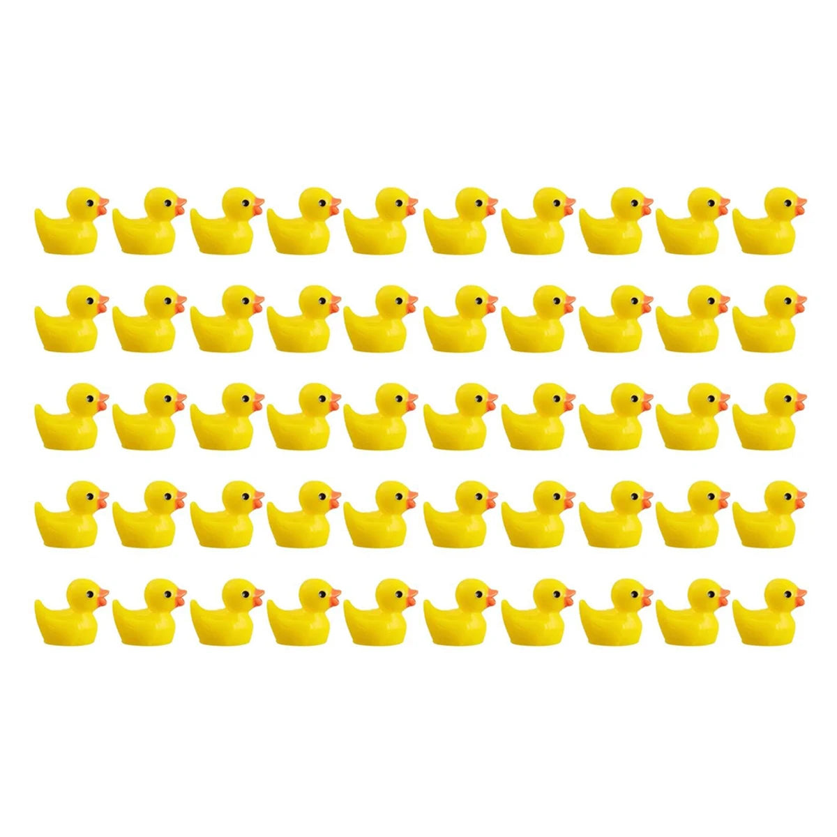 50 Mini Cute Resin Ducks – Small Black-Eyed Duck Figurines for Crafts, Garden & Decor