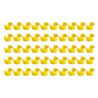 50 Mini Cute Resin Ducks – Small Black-Eyed Duck Figurines for Crafts, Garden & Decor