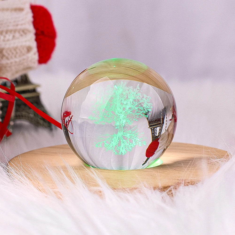 50mm 3D Laser Engraved Tree of Life Crystal Ball – Meditation and Home Decor