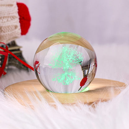 50mm 3D Laser Engraved Tree of Life Crystal Ball – Meditation and Home Decor