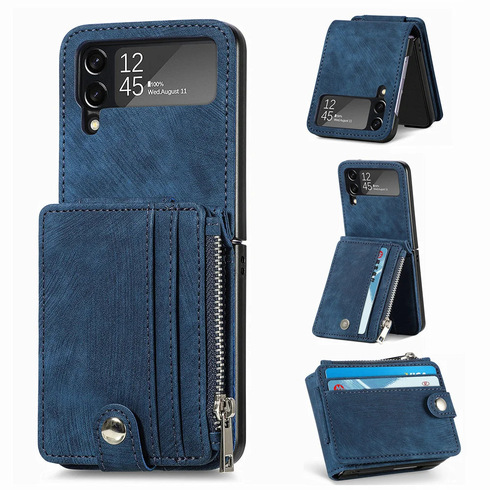 Galaxy Z Flip 4/5 Leather Wallet Case