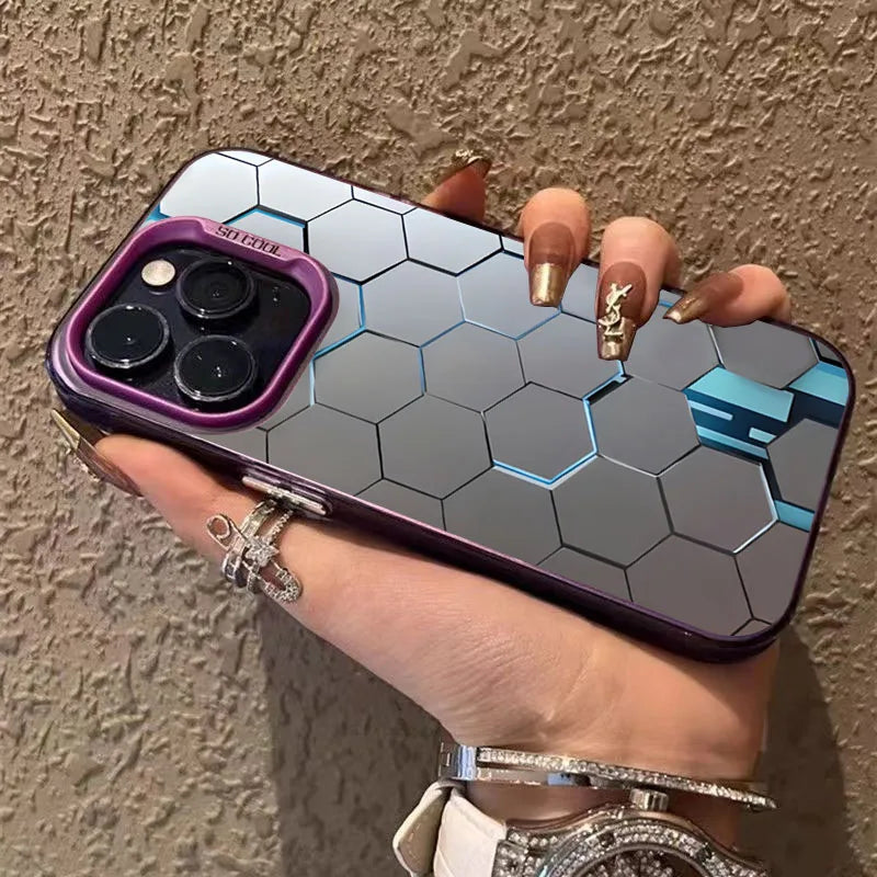 Fashion Honeycomb Building Design TPU Case for iPhone