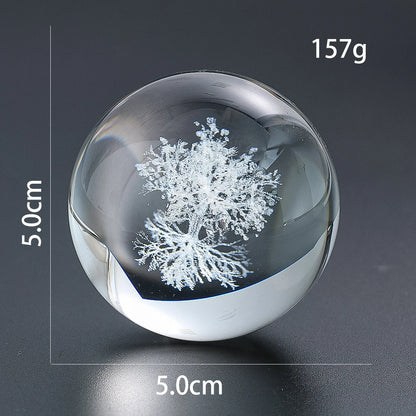 50mm 3D Laser Engraved Tree of Life Crystal Ball – Meditation and Home Decor