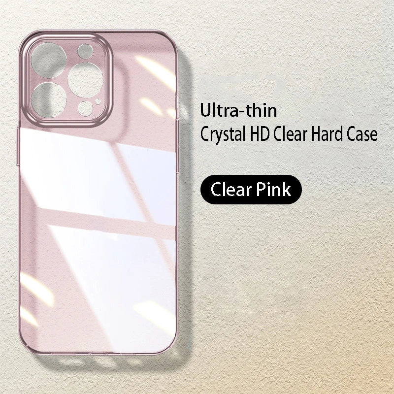 Crystal Clear Slim Hard Case for iPhone - Shockproof and Ultra Thin