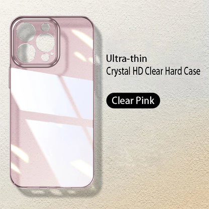Crystal Clear Slim Hard Case for iPhone - Shockproof and Ultra Thin