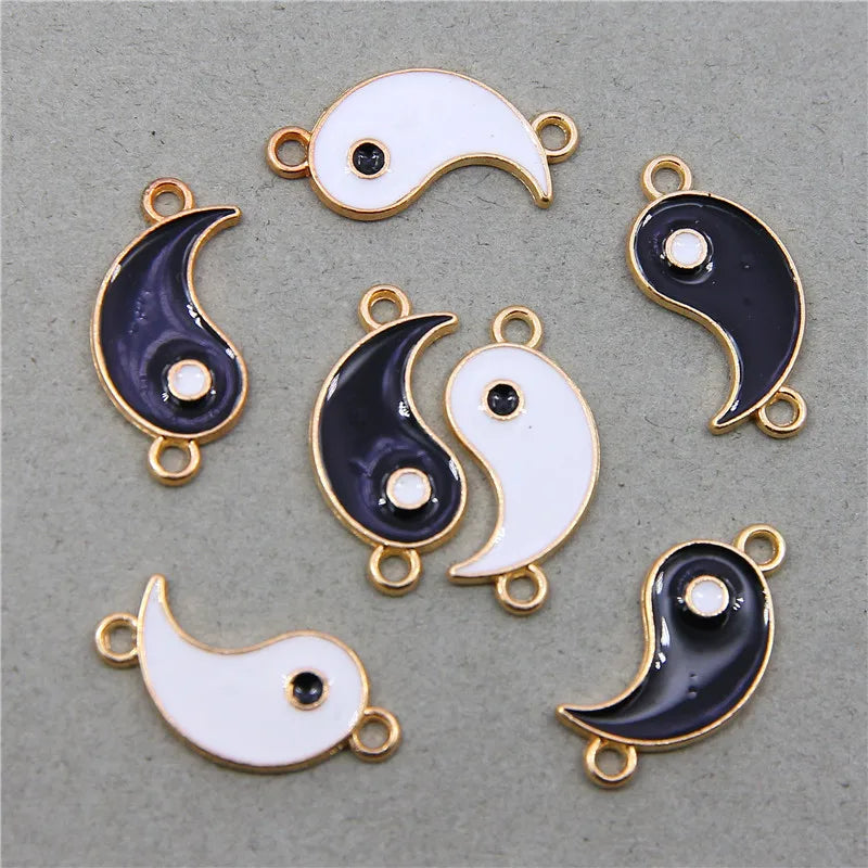 6-Piece Couple Jewelry Set - Yin and Yang Broken Necklace Pendants for Best Friends, Handmade Friendship Gift