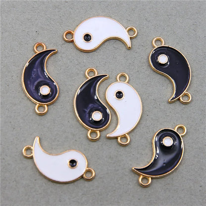 6-Piece Couple Jewelry Set - Yin and Yang Broken Necklace Pendants for Best Friends, Handmade Friendship Gift
