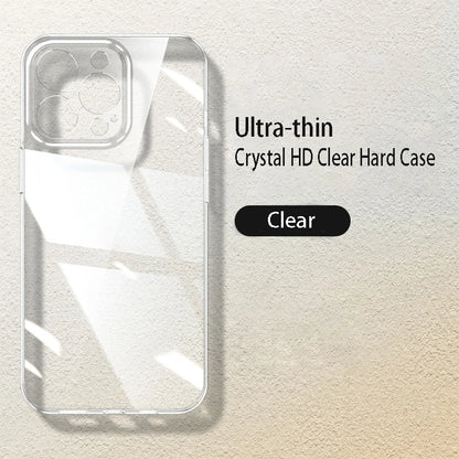 Crystal Clear Slim Hard Case for iPhone - Shockproof and Ultra Thin