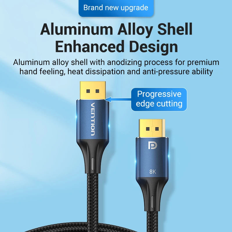 Vention DisplayPort 1.4 Cable – 8K 60Hz, 4K HDR, 165Hz Audio & Video Cable