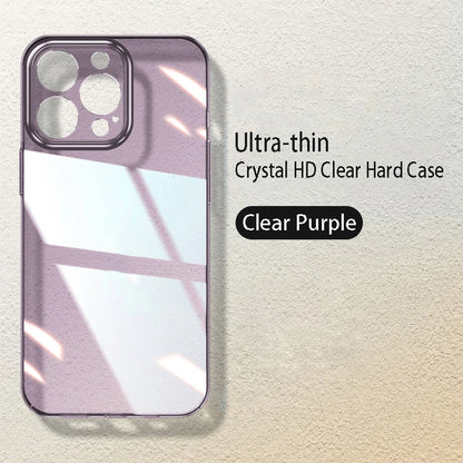 Crystal Clear Slim Hard Case for iPhone - Shockproof and Ultra Thin