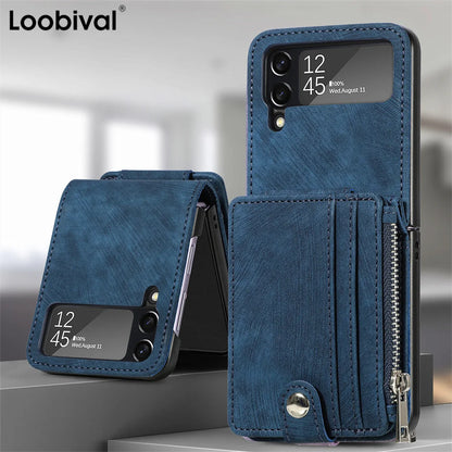 Galaxy Z Flip 4/5 Leather Wallet Case