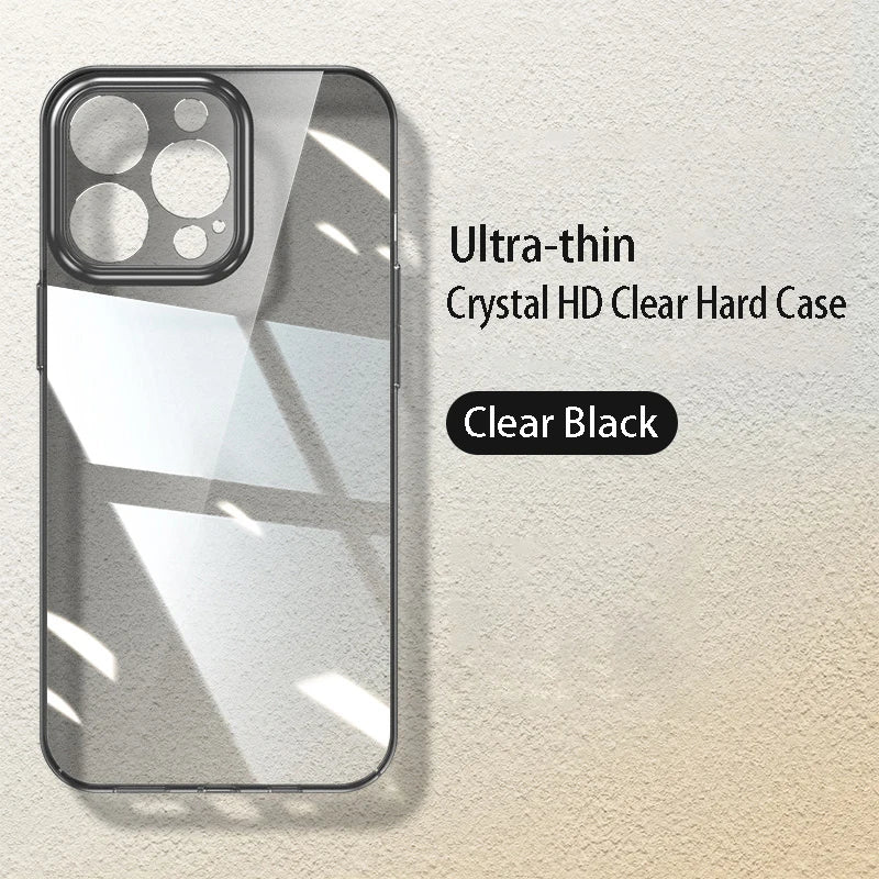 Crystal Clear Slim Hard Case for iPhone - Shockproof and Ultra Thin