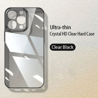 Crystal Clear Slim Hard Case for iPhone - Shockproof and Ultra Thin