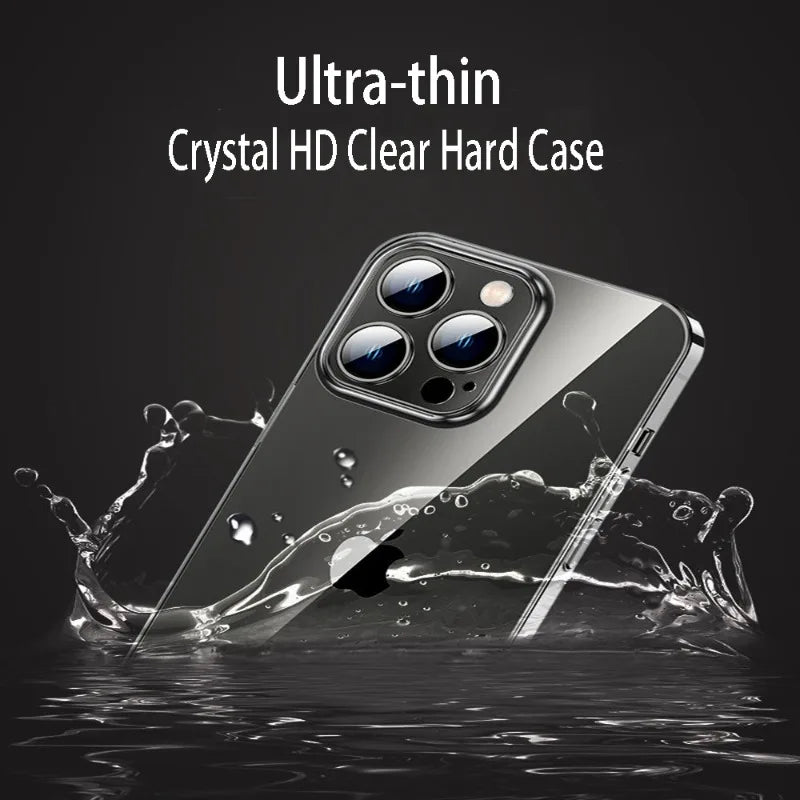 Crystal Clear Slim Hard Case for iPhone - Shockproof and Ultra Thin