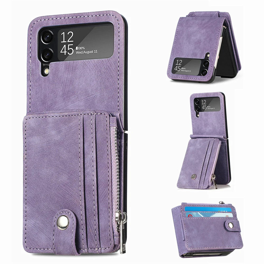 Galaxy Z Flip 4/5 Leather Wallet Case