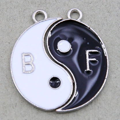 6-Piece Couple Jewelry Set - Yin and Yang Broken Necklace Pendants for Best Friends, Handmade Friendship Gift