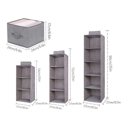 3/4/5 Layer Hanging Closet Organizer – Portable Wardrobe Storage Bag with Interlayer Drawers