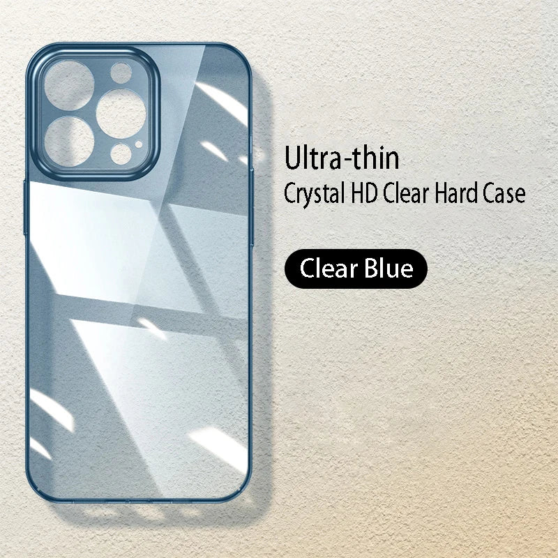 Crystal Clear Slim Hard Case for iPhone - Shockproof and Ultra Thin