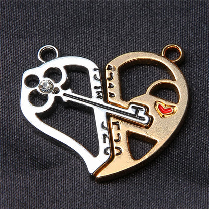 6-Piece Couple Jewelry Set - Yin and Yang Broken Necklace Pendants for Best Friends, Handmade Friendship Gift