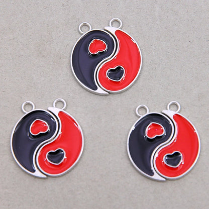 6-Piece Couple Jewelry Set - Yin and Yang Broken Necklace Pendants for Best Friends, Handmade Friendship Gift